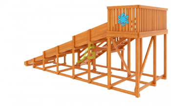 Детская деревянная зимняя горка Snow Fox, скат 5,9 м Снежинка Спортдоставка - Ек-Спорт Массажные кресла и массажный инвентарь